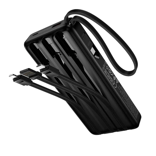 Εξωτερική Μπαταρία HOCO J156 Founder, 10000mAh, 22.5W, QC + PD, 1 x Lightning - 1 x microUSB - 1 x USB-A - 2 x USB-C, Μαύρο