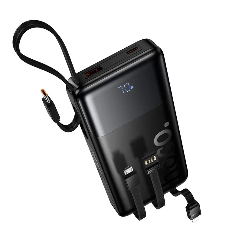 Εξωτερική Μπαταρία HOCO J156 Founder, 10000mAh, 22.5W, QC + PD, 1 x Lightning - 1 x microUSB - 1 x USB-A - 2 x USB-C, Μαύρο