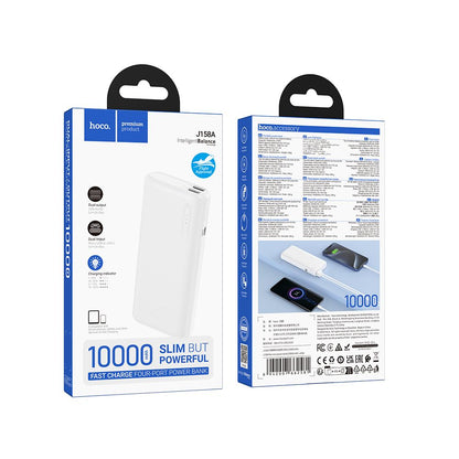 Εξωτερική Μπαταρία HOCO J158A, 10000mAh, 10W, 2 x USB-A, Λευκή