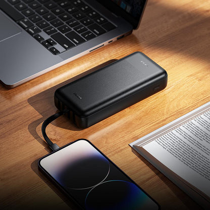 HOCO J163A Power Bank, 20000mAh, 10W, 1 x Lightning - 1 x microUSB - 1 x USB-C - 2 x USB-A, Black