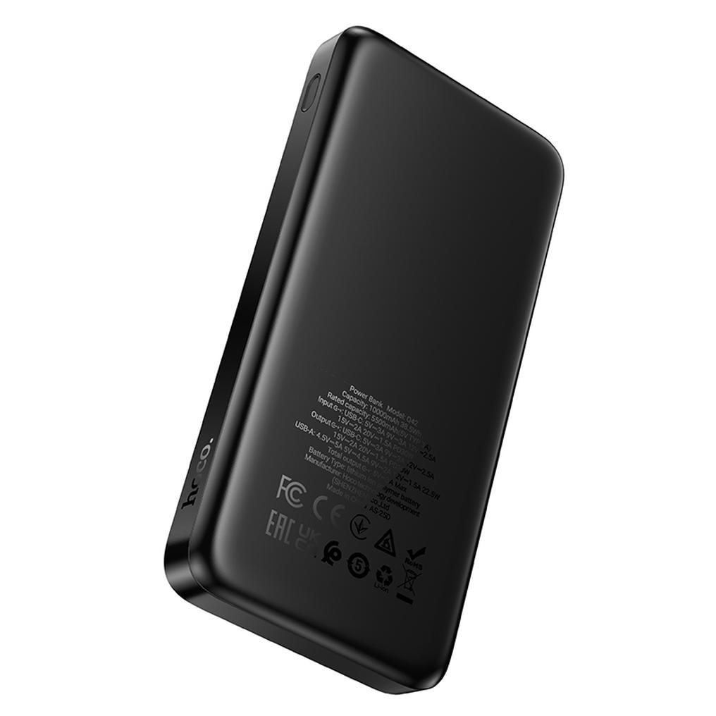 Εξωτερική μπαταρία HOCO Q42, 10000mAh, 30W, QC + PD, 1 x USB-A - 1 x USB-C, Μαύρη