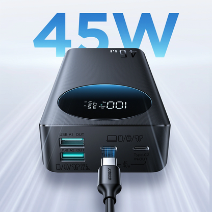 Εξωτερική Μπαταρία Joyroom JR-PBF02 Pro, 20000mAh, 45W, QC + PD, 2 x USB-A - 2 x USB-C, Μαύρο