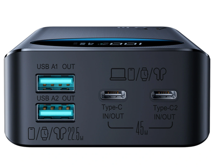 Εξωτερική Μπαταρία Joyroom JR-PBF02 Pro, 20000mAh, 45W, QC + PD, 2 x USB-A - 2 x USB-C, Μαύρο
