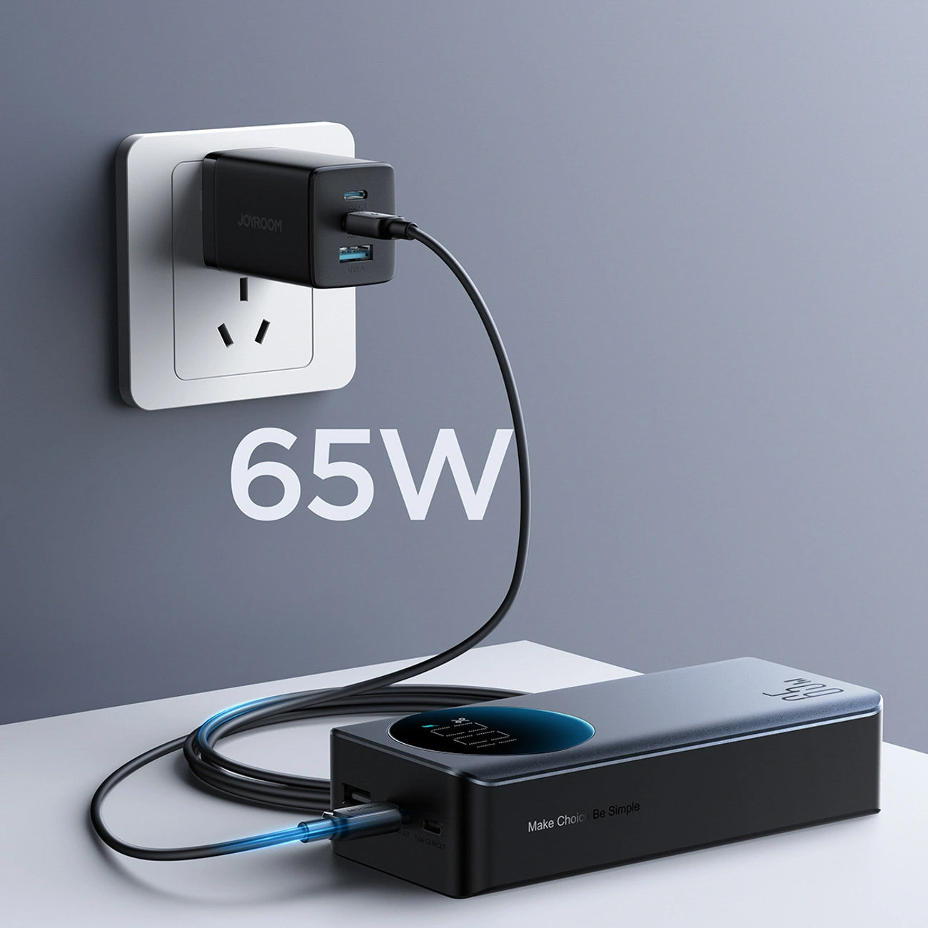 Εξωτερική Μπαταρία Joyroom JR-PBF05 Pro, 30000mAh, 65W, QC + PD, 1 x USB-A - 2 x USB-C, Μαύρο