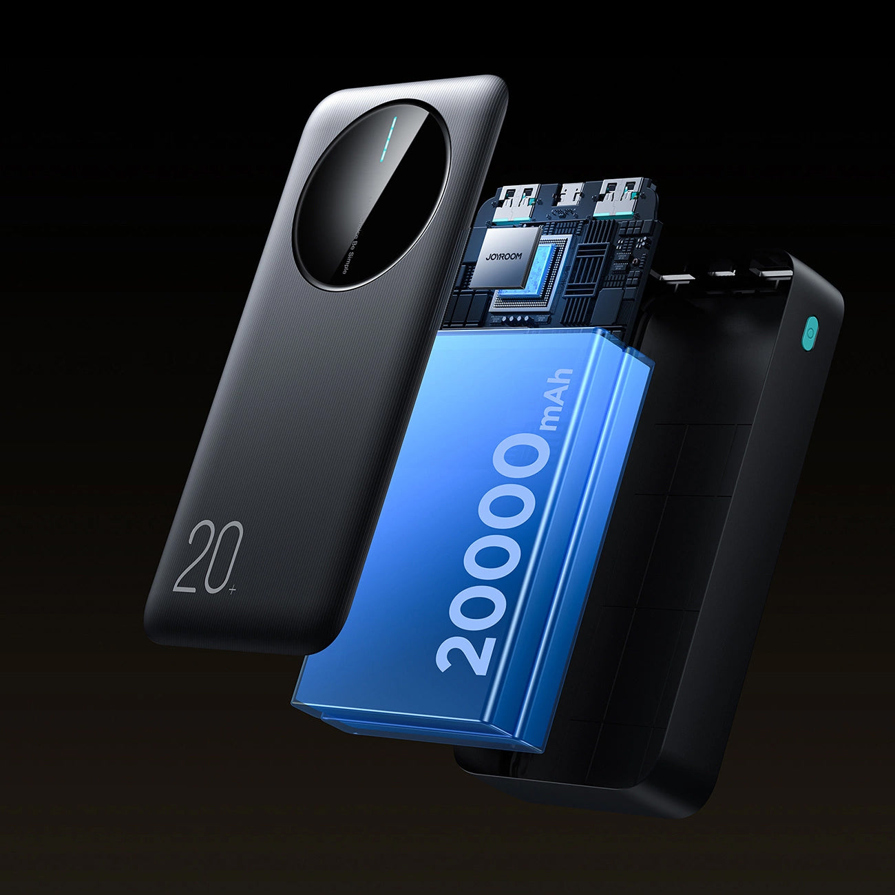 Εξωτερική Μπαταρία Joyroom JR-PBF14, 20000mAh, 12W, 1 x USB-C - 2 x USB-A, Μαύρη