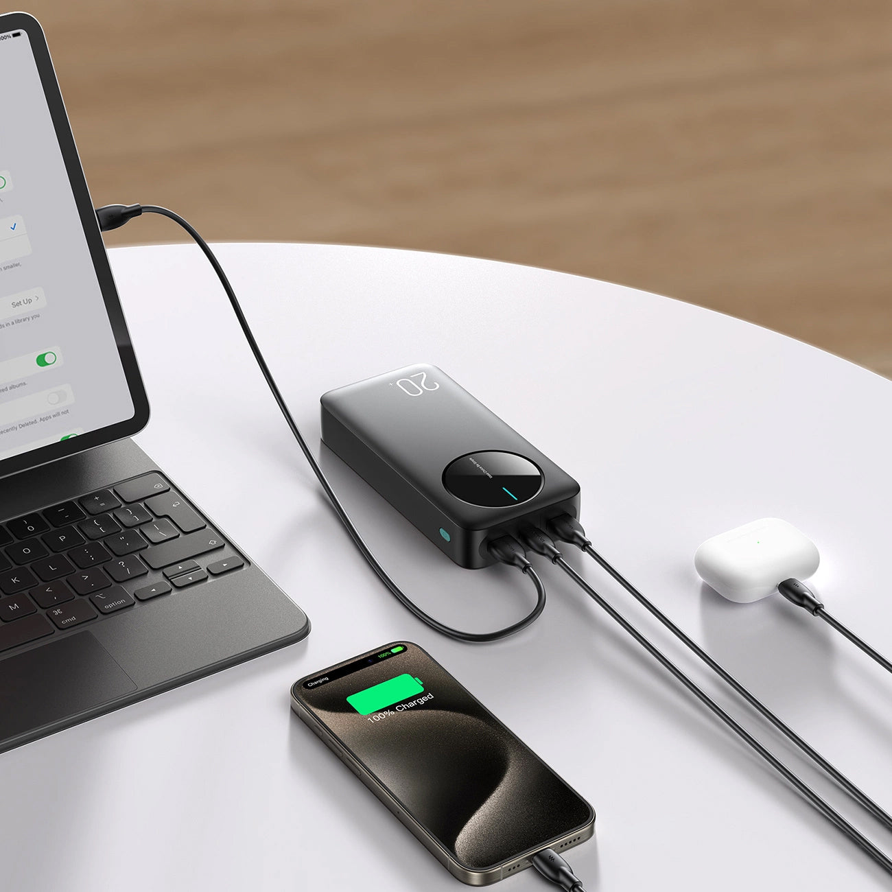 Εξωτερική Μπαταρία Joyroom JR-PBF14, 20000mAh, 12W, 1 x USB-C - 2 x USB-A, Μαύρη