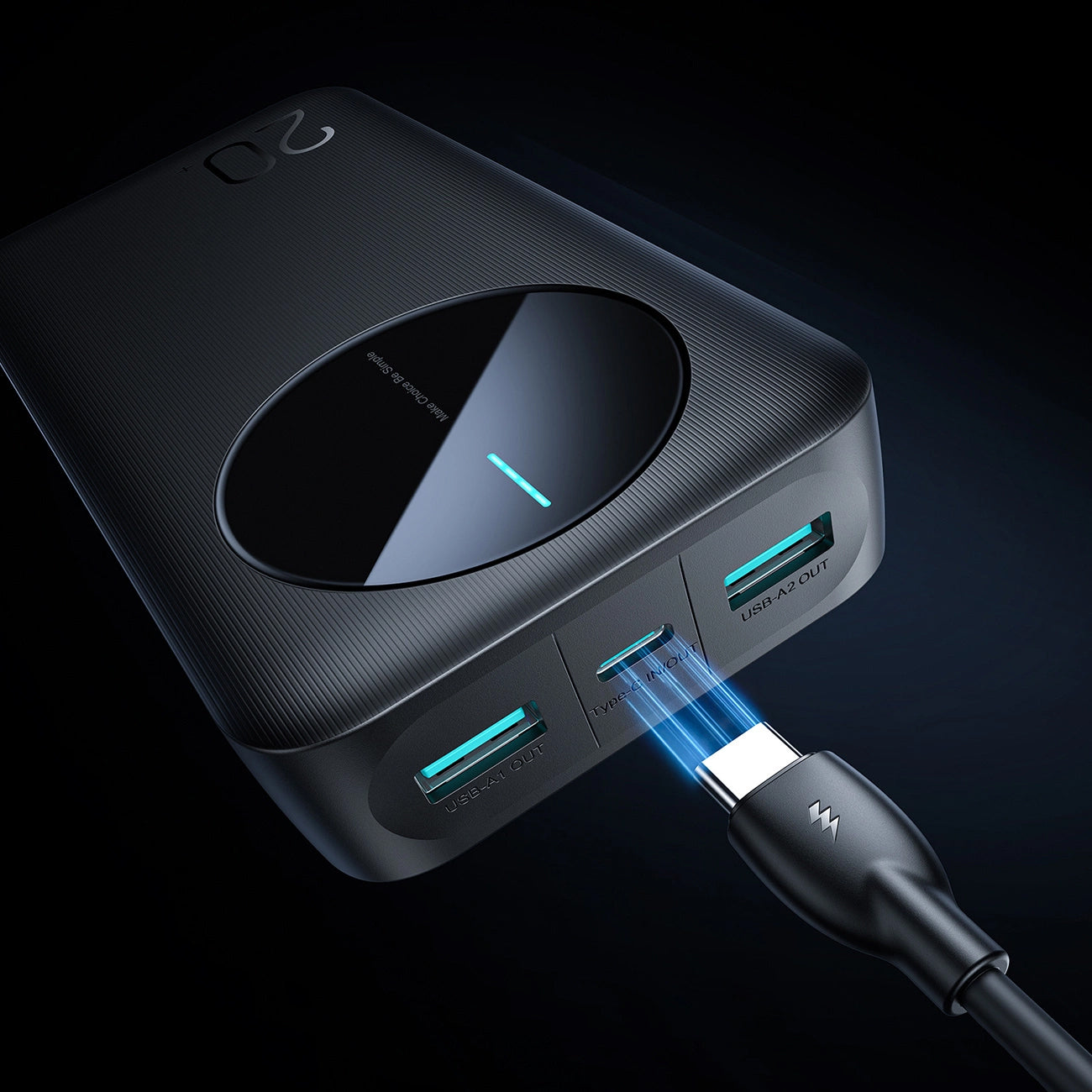 Εξωτερική Μπαταρία Joyroom JR-PBF14, 20000mAh, 12W, 1 x USB-C - 2 x USB-A, Μαύρη