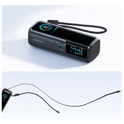Εξωτερική μπαταρία Joyroom PODIX PR70, 25000mAh, 240W, QC + PD, 1 x USB-A - 3 x USB-C, Μαύρη
