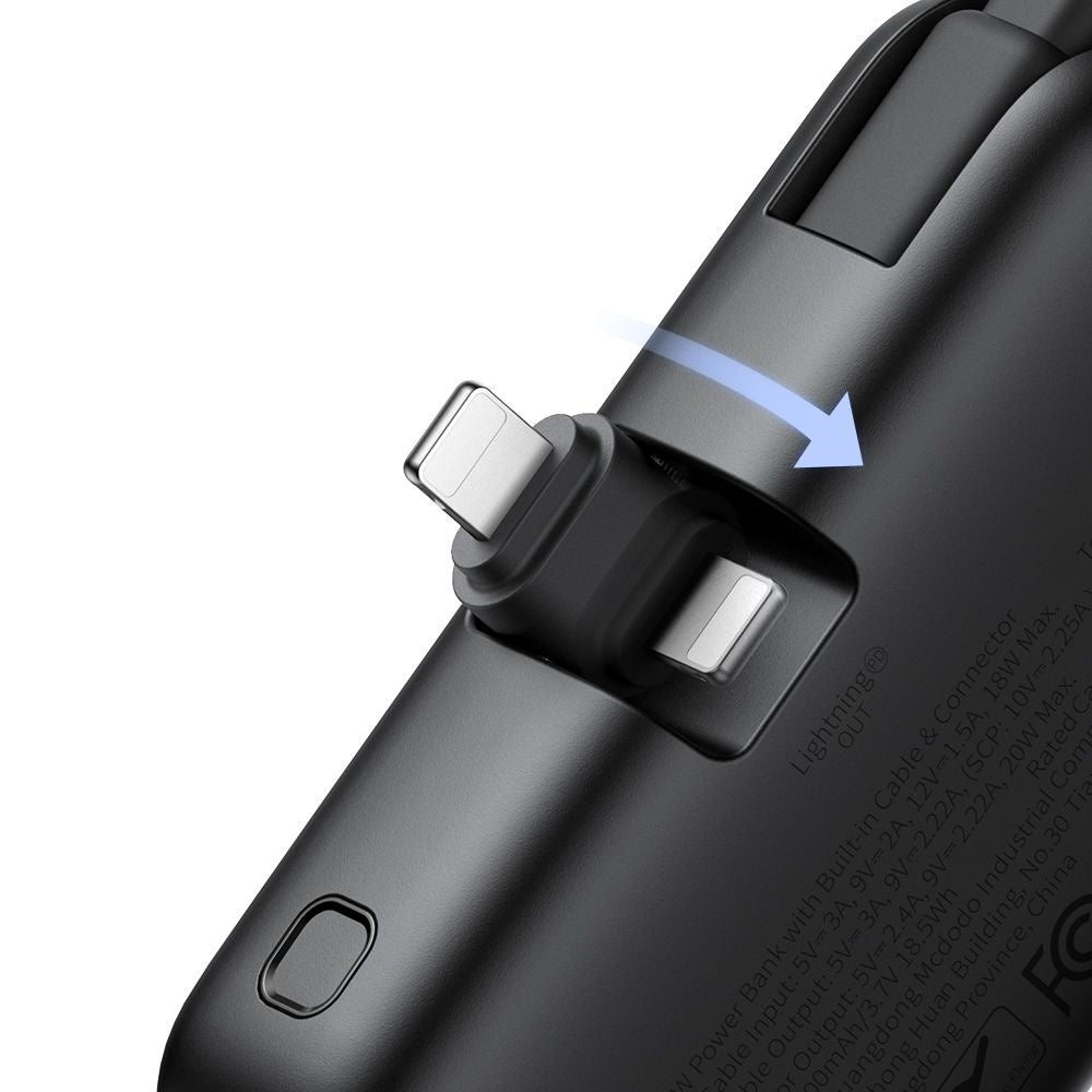 Εξωτερική Μπαταρία McDodo MC-7800 Freekit, 5000mAh, 22.5W, PD, 1 x Lightning - 2 x USB-C, Μαύρη