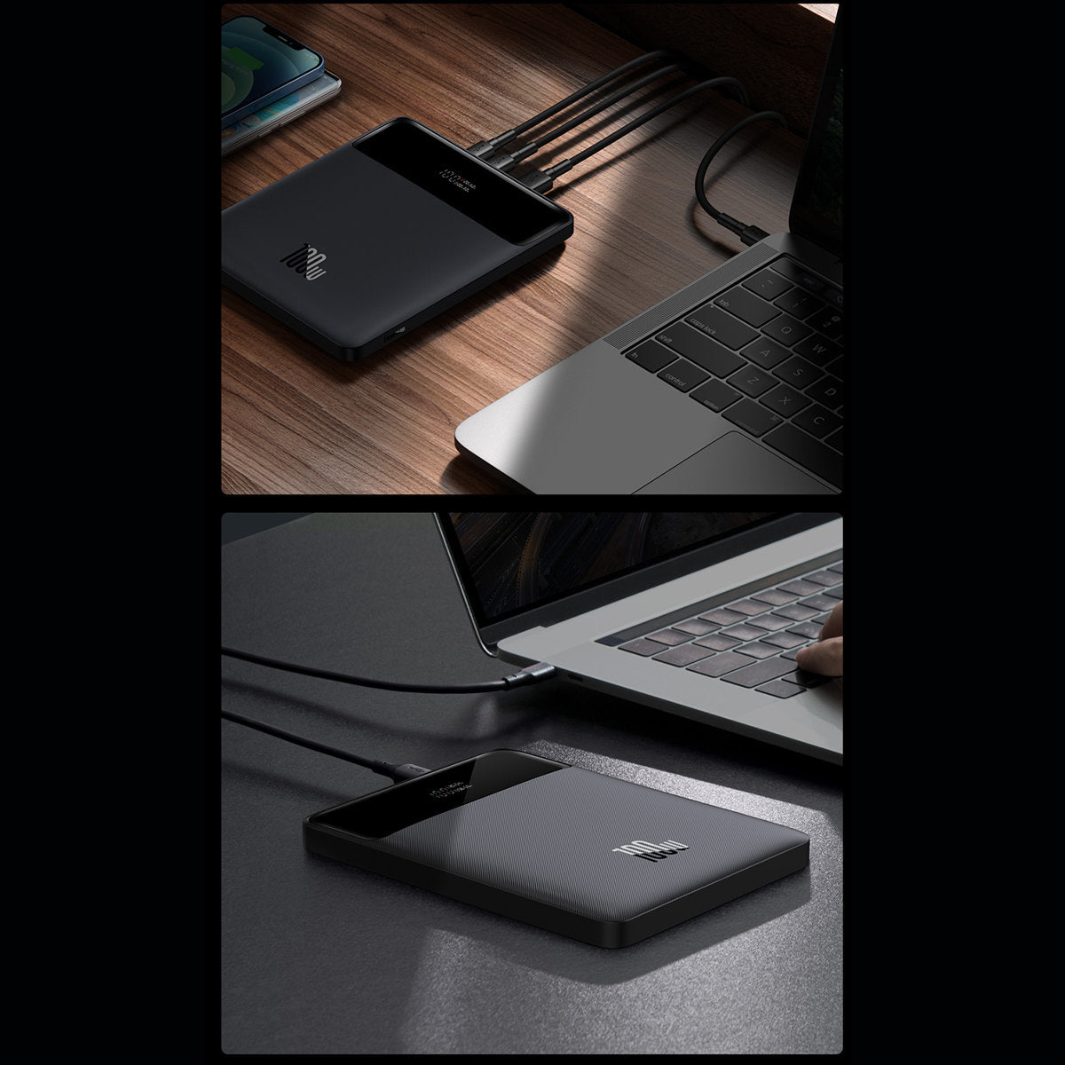 Baseus Blade Ultrathin Εξωτερική μπαταρία, 20000mAh, 100W, QC + PD, 2 x USB-A - 2 x USB-C, Μαύρο PPBL000201 PPBL000201