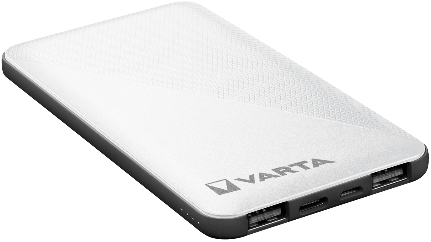 Εξωτερική μπαταρία Varta Energy, 5000mAh, 15W, 2 x USB-A - 1 x USB-C, λευκό