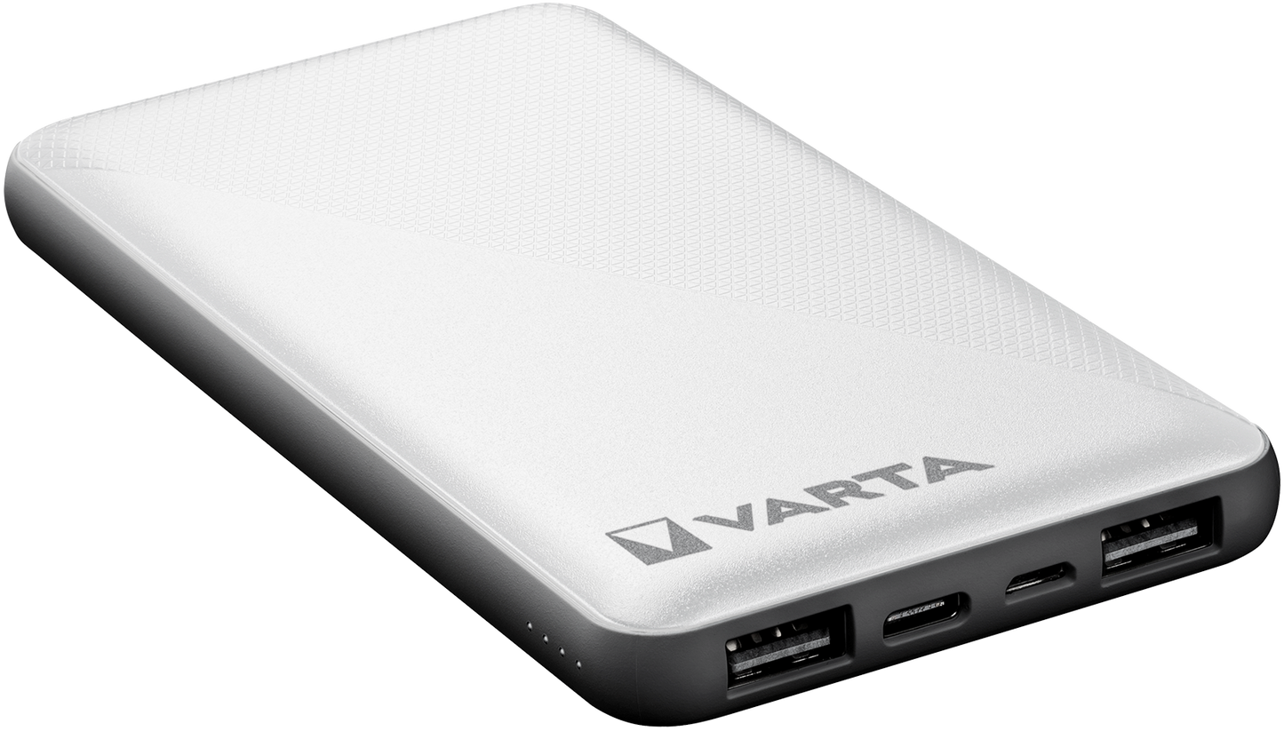 Εξωτερική μπαταρία Varta Energy, 10000mAh, 15W, 2 x USB-A - 1 x USB-C, λευκό