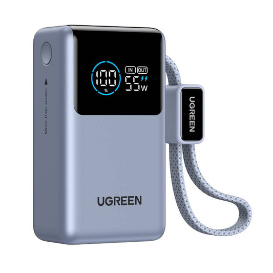Εξωτερική Μπαταρία UGREEN Nexode Pro PB727 (75701B), 10000mAh, 55W, QC + PD, 1 x USB-A - 2 x USB-C, Γκρι
