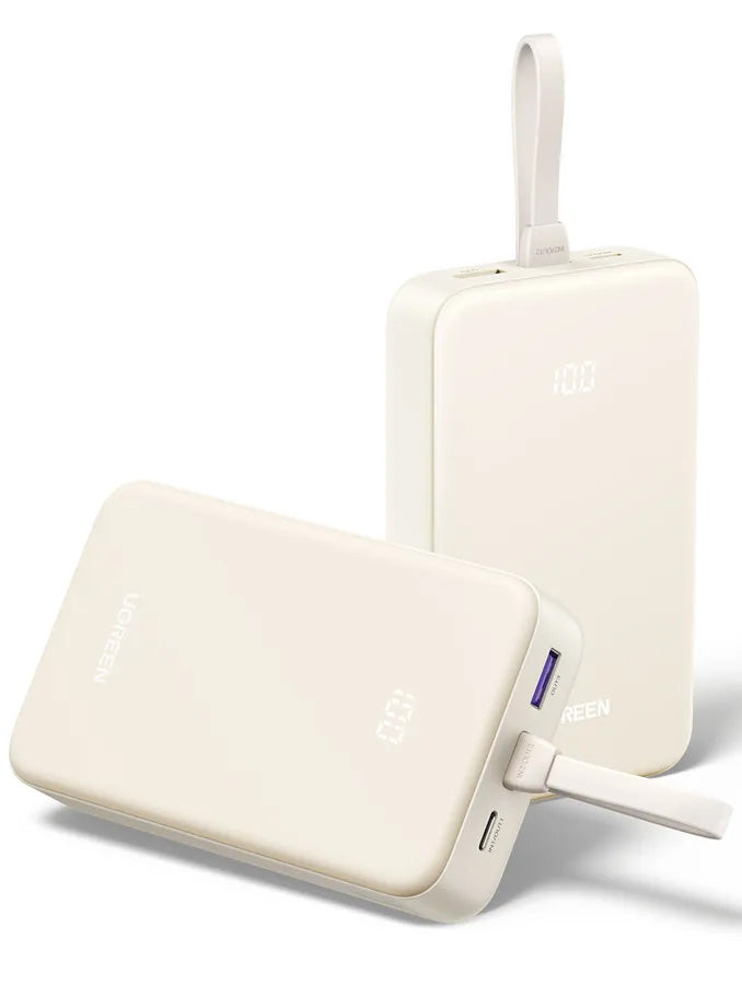 Εξωτερική Μπαταρία UGREEN PB521, 20000mAh, 30W, QC + PD, 1 x USB-A - 2 x USB-C, Λευκή