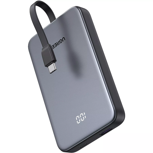 Εξωτερική Μπαταρία UGREEN PB526 (75161B), 10000mAh, 20W, QC + PD, 1 x USB-A - 2 x USB-C, Γκρι