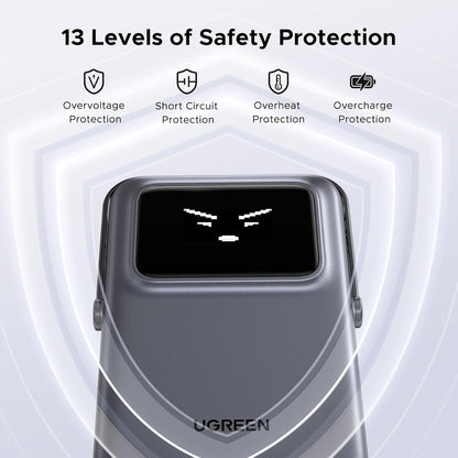 Εξωτερική Μπαταρία Wireless UGREEN PB572 Uno, 10000mAh, 20W, PD + FQI, 1 x QI - 1 x USB-C, Γκρι