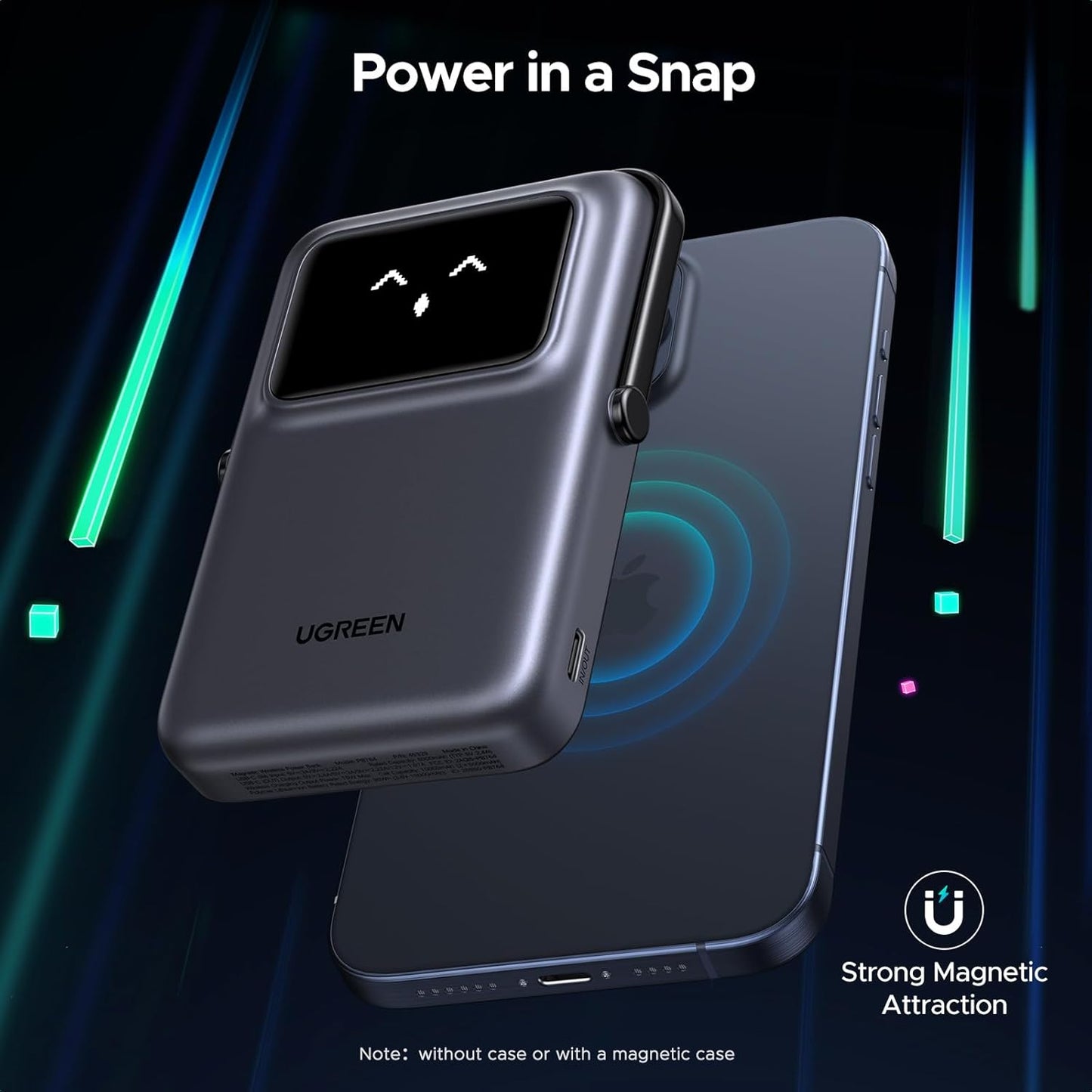 Εξωτερική Μπαταρία Wireless UGREEN PB572 Uno, 10000mAh, 20W, PD + FQI, 1 x QI - 1 x USB-C, Γκρι