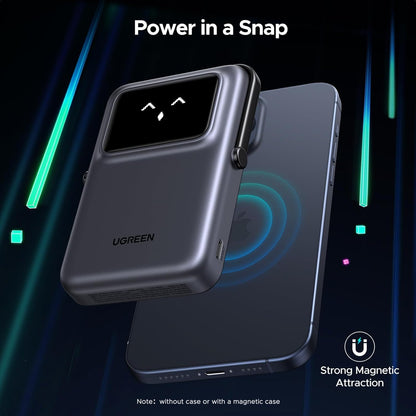 Εξωτερική Μπαταρία Wireless UGREEN PB572 Uno, 10000mAh, 20W, PD + FQI, 1 x QI - 1 x USB-C, Γκρι