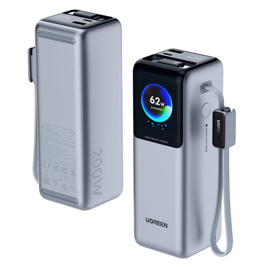 Εξωτερική Μπαταρία UGREEN PB728 (75702B), 25000mAh, 200W, QC + PD, 1 x USB-A - 2 x USB-C, Γκρι