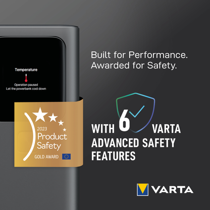Εξωτερική Μπαταρία Varta High Speed, 27000mAh, 140W, QC + PD, 1 x USB-A - 2 x USB-C, Μαύρη