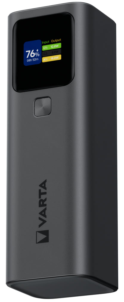 Εξωτερική Μπαταρία Varta High Speed, 27000mAh, 140W, QC + PD, 1 x USB-A - 2 x USB-C, Μαύρη