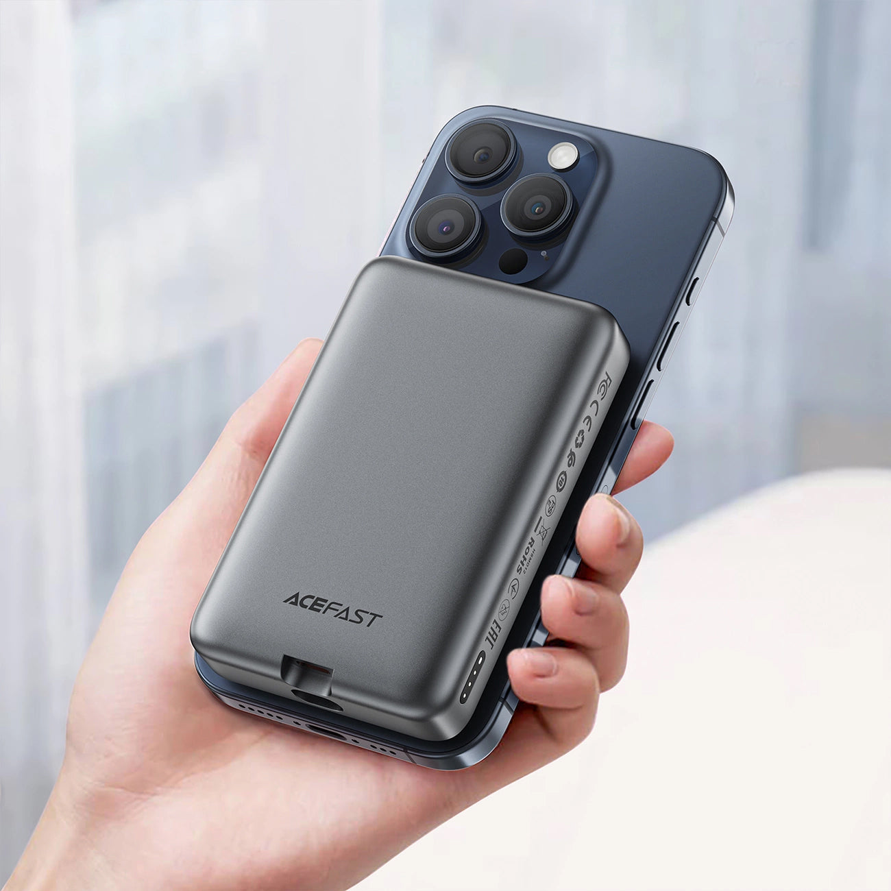 Εξωτερική Μπαταρία Wireless Acefast M10, 10000mAh, 30W, PD + FQI, 1 x QI - 2 x USB-C, Μαύρη