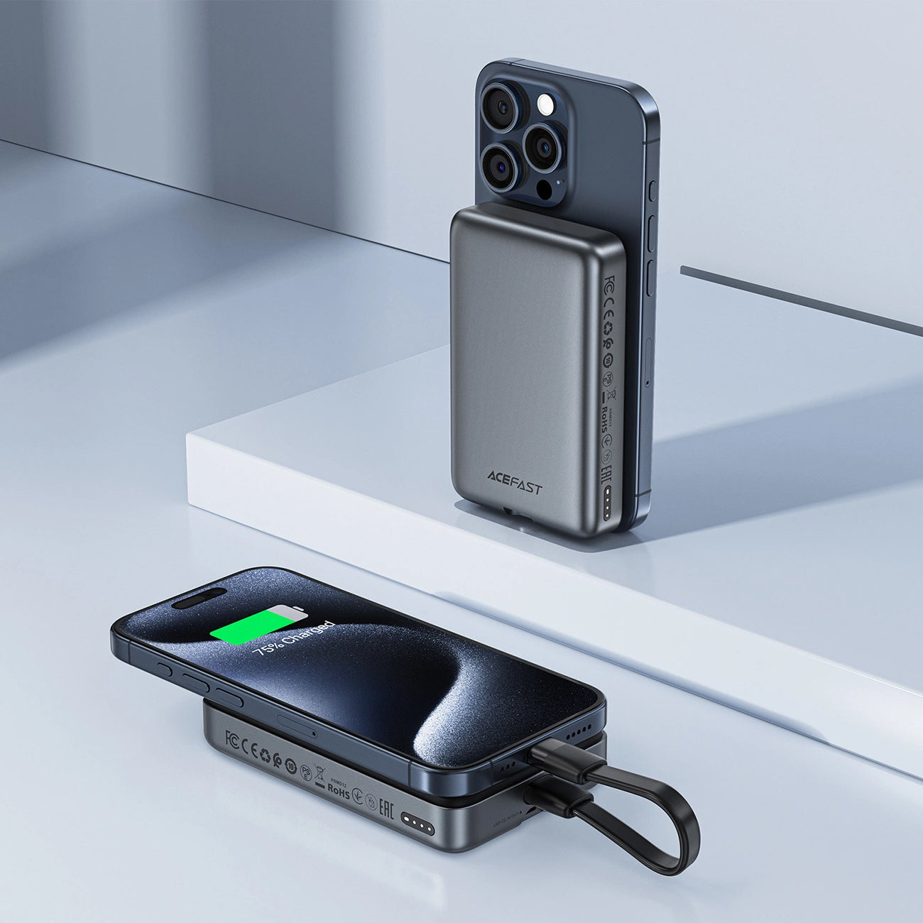 Εξωτερική Μπαταρία Wireless Acefast M10, 10000mAh, 30W, PD + FQI, 1 x QI - 2 x USB-C, Μαύρη