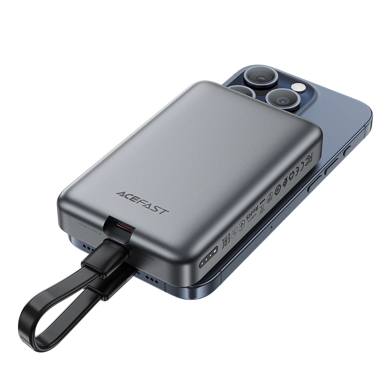 Εξωτερική Μπαταρία Wireless Acefast M10, 10000mAh, 30W, PD + FQI, 1 x QI - 2 x USB-C, Μαύρη