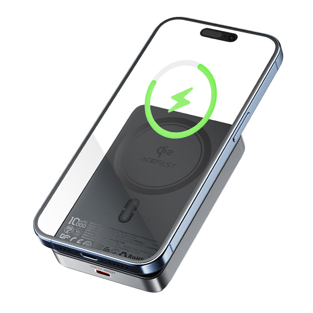 Εξωτερική Μπαταρία Wireless Acefast M11, 10000mAh, 30W, PD + FQI, 1 x QI - 1 x USB-C, Μαύρη