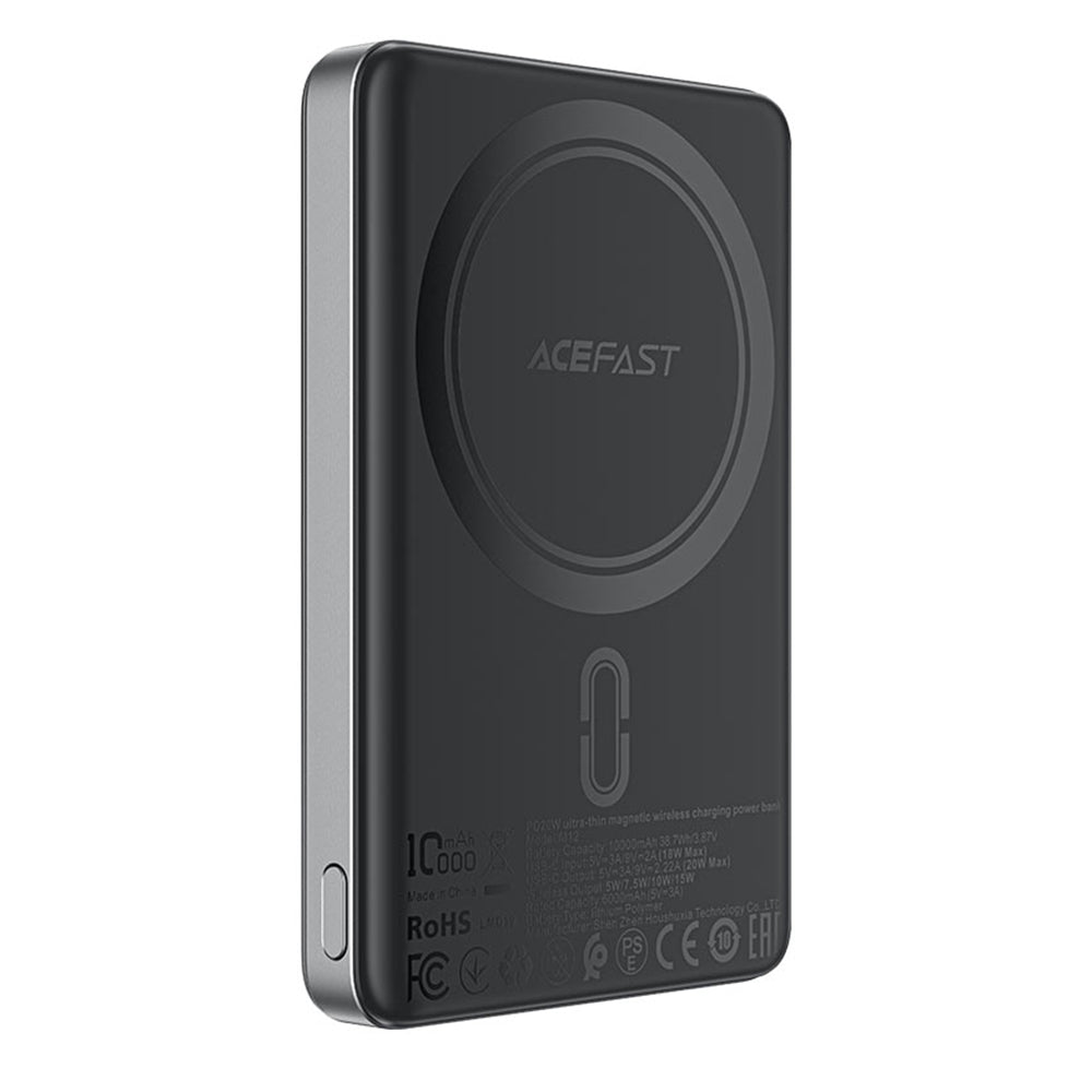 Εξωτερική Μπαταρία Wireless Acefast M12, 10000mAh, 20W, PD + FQI, 1 x QI - 1 x USB-C, Μαύρη