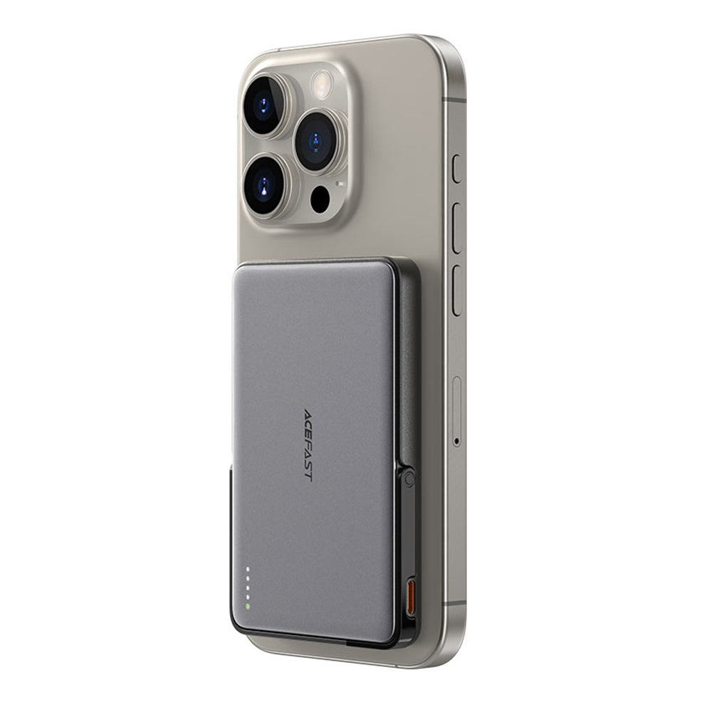 Εξωτερική Μπαταρία Wireless Acefast M16, 5000mAh, 18W, PD + FQI, 1 x QI - 1 x USB-C, Μαύρη