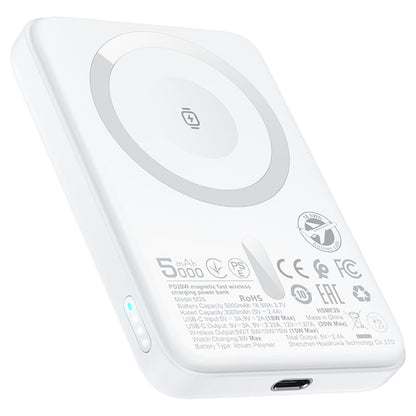 Εξωτερική Μπαταρία Wireless Acefast M25, 5000mAh, 20W, PD + FQI, 1 x QI - 1 x USB-C, Λευκή