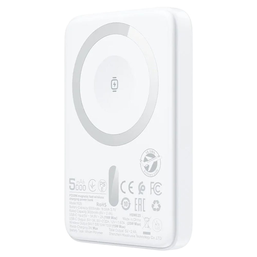 Εξωτερική Μπαταρία Wireless Acefast M25, 5000mAh, 20W, PD + FQI, 1 x QI - 1 x USB-C, Λευκή