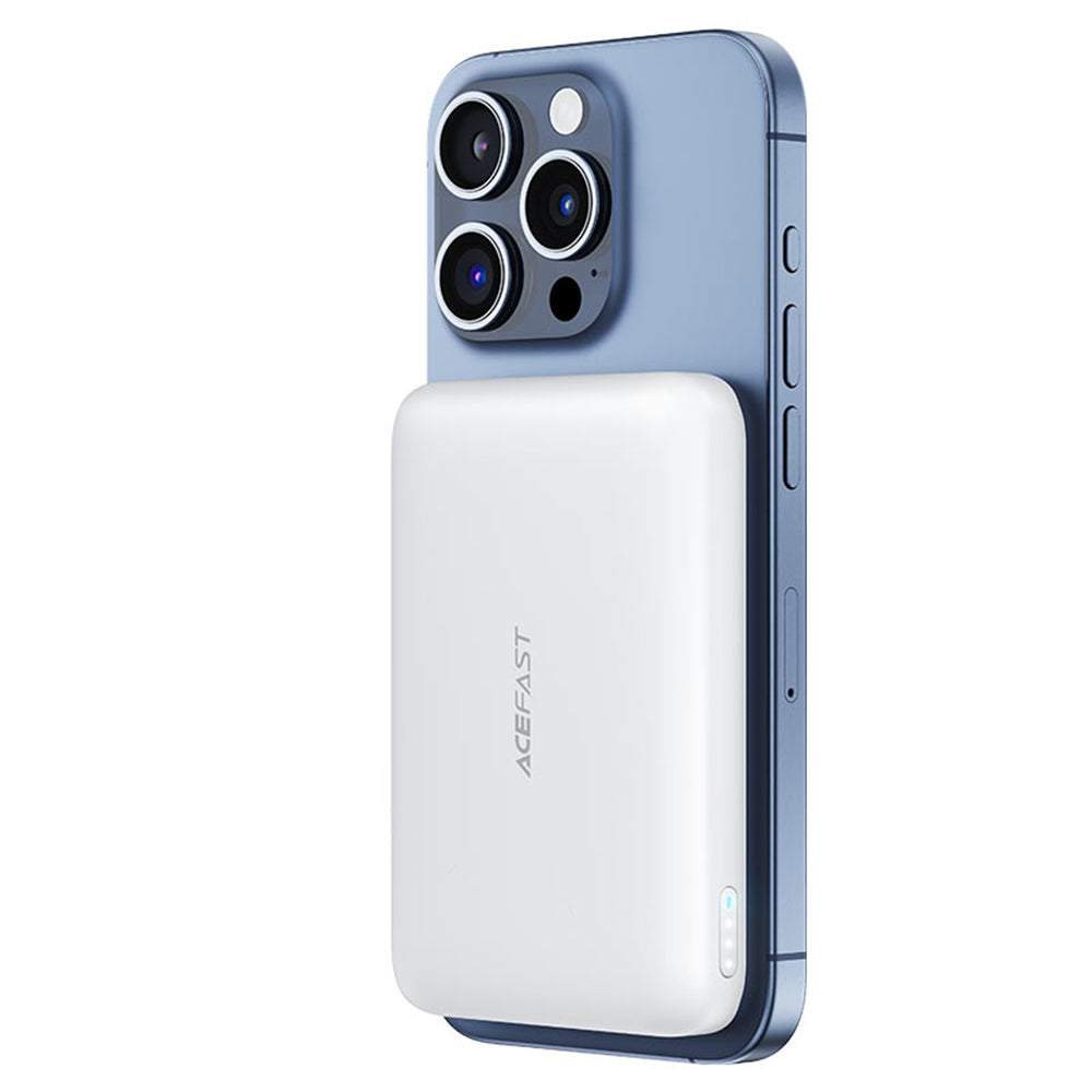 Εξωτερική Μπαταρία Wireless Acefast M25, 5000mAh, 20W, PD + FQI, 1 x QI - 1 x USB-C, Λευκή