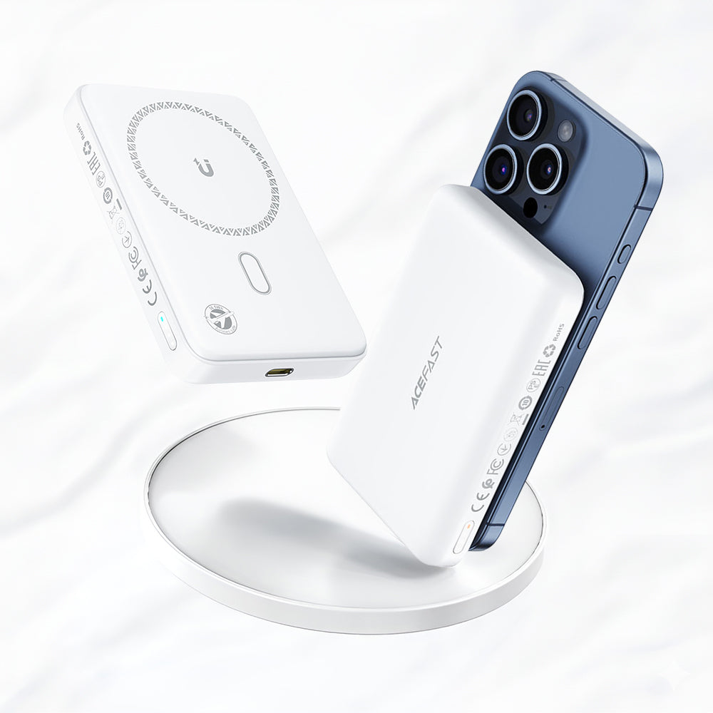 Εξωτερική Μπαταρία Wireless Acefast M26, 10000mAh, 20W, PD + FQI, 1 x QI - 1 x USB-C, Λευκή