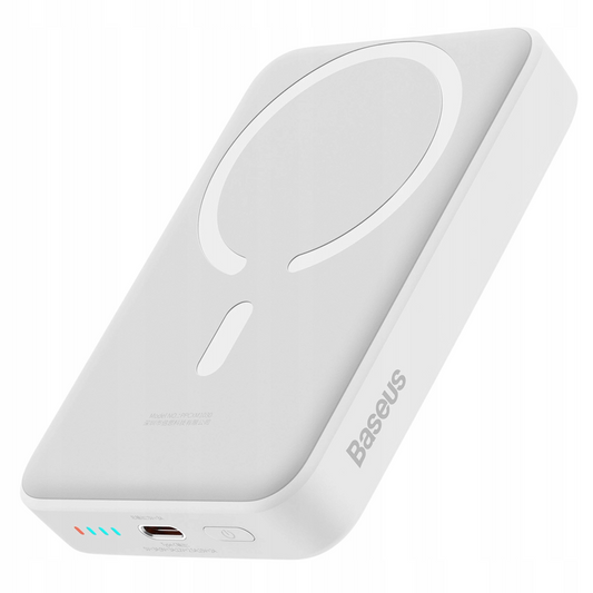 Εξωτερική Μπαταρία Wireless Baseus Magnetic Mini, 10000mAh, 30W, PD + FQI, 1 x QI - 1 x USB-C, Λευκή PPCX110202