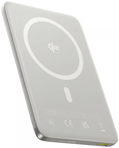 Baseus PicoGo AM41 Wireless External Battery, 10000mAh, 27W, PD + FQI, 1 x QI - 1 x USB-C, Beige E0027203