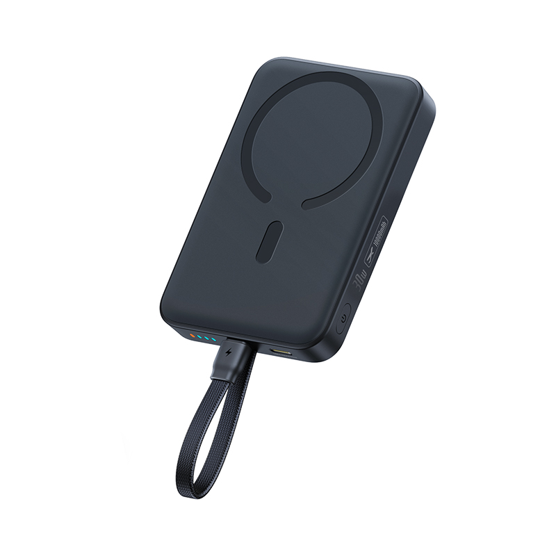 Baseus EnerFill FM11 Magnetic Wireless External Battery, 10000mAh, 30W, PD + FQI, 1 x QI - 2 x USB-C, Black E0028904