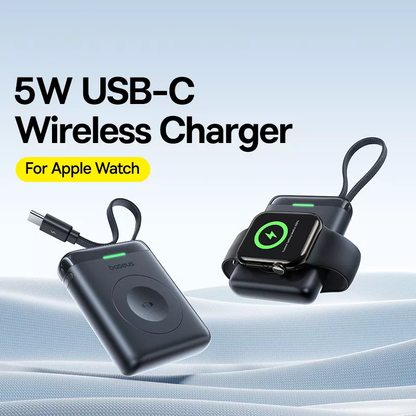 Εξωτερική Ασύρματη Μπαταρία Baseus EnerFill FW11 για Apple Watch Series, 1640mAh, 5W, 1 x QI, Μαύρο E0205301