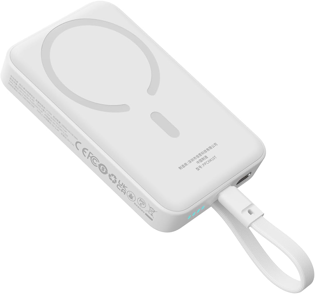 Εξωτερική Μπαταρία Wireless Baseus Magnetic Mini, 10000mAh, 30W, PD + FQI, 1 x QI - 2 x USB-C, Λευκή P1002210B223-00