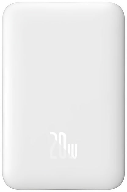 Εξωτερική Μπαταρία Wireless Baseus Magnetic Mini, 10000mAh, 20W, PD + FQI, 1 x QI - 1 x USB-C, Λευκή PPCX07002