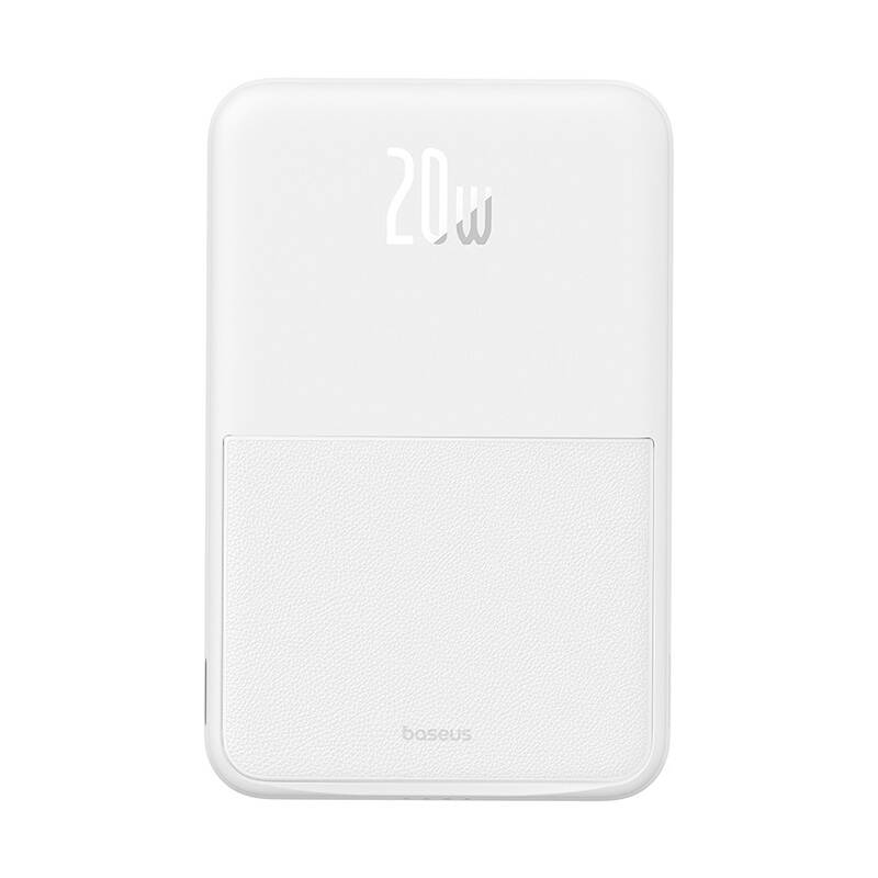 Εξωτερική Μπαταρία Wireless Baseus MagPro PPCXZ05, 5000mAh, 20W, PD + FQI, 1 x QI - 1 x USB-C, Λευκή P10064101223-00