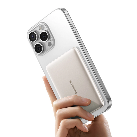 Εξωτερική Μπαταρία Wireless Baseus PicoGo AM41, 5000mAh, 20W, PD + FQI, 1 x QI - 1 x USB-C, Μπεζ