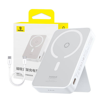 Εξωτερική Μπαταρία Wireless Baseus MagPro PPCXZ05, 5000mAh, 20W, PD + FQI, 1 x QI - 1 x USB-C, Λευκή P10064101223-00