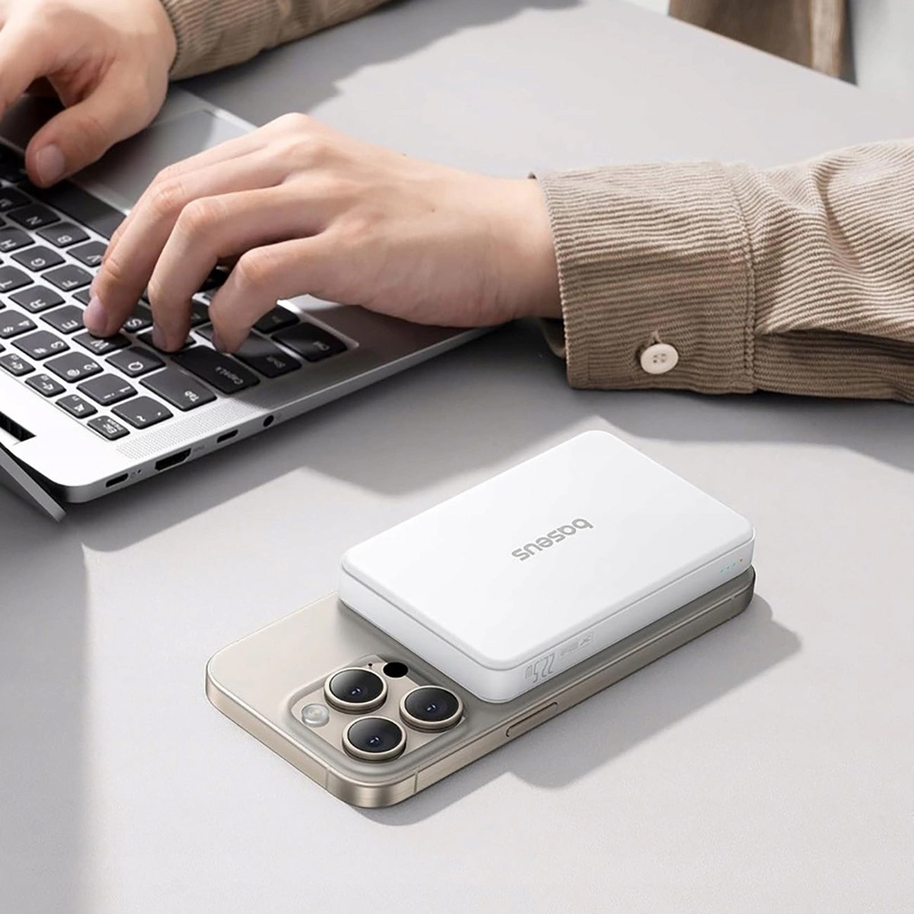 Εξωτερική Μπαταρία Wireless Baseus Airpow2 Qi2, 10000mAh, 22.5W, QC + PD + FQI, 1 x QI - 1 x USB-A - 1 x USB-C, Λευκή P10080000213-00