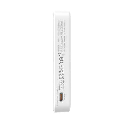 Εξωτερική Μπαταρία Wireless Baseus MagPro PPCXZ05, 5000mAh, 20W, PD + FQI, 1 x QI - 1 x USB-C, Λευκή P10064101223-00