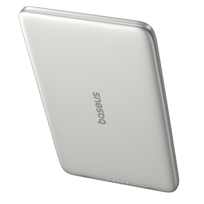 Εξωτερική Μπαταρία Wireless Baseus PicoGo AM41, 5000mAh, 20W, PD + FQI, 1 x QI - 1 x USB-C, Μπεζ