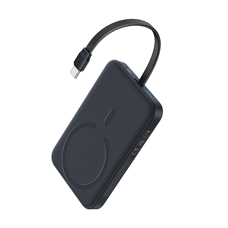 Baseus EnerFill FM11 Magnetic Wireless External Battery, 10000mAh, 30W, PD + FQI, 1 x QI - 2 x USB-C, Black E0028904