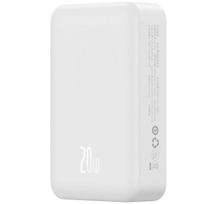 Baseus Magnetic Mini Ασύρματη Εξωτερική Μπαταρία, 20000mAh, 20W, PD + FQI, 1 x QI - 1 x USB-C, Λευκό PPCX150002 