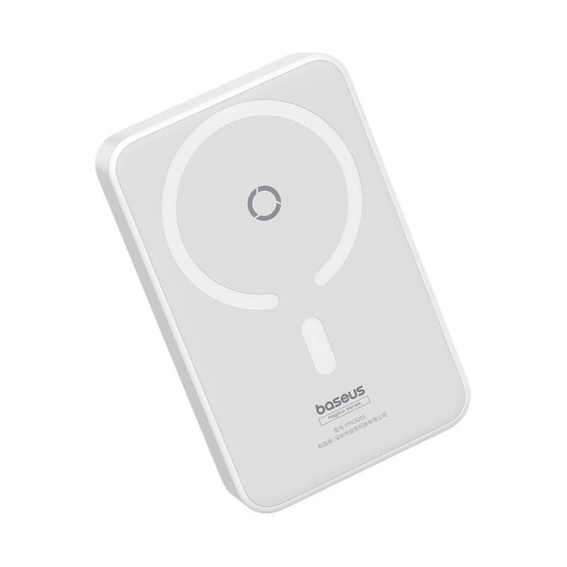 Εξωτερική Μπαταρία Wireless Baseus MagPro PPCXZ05, 5000mAh, 20W, PD + FQI, 1 x QI - 1 x USB-C, Λευκή P10064101223-00
